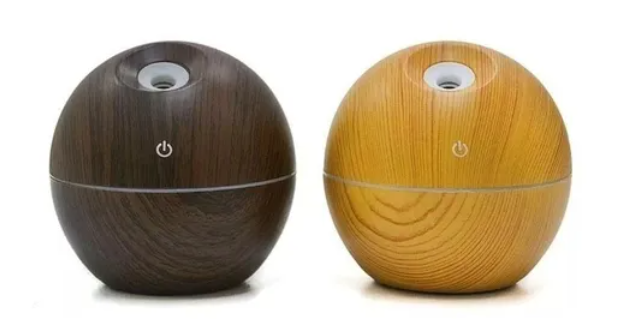 Humidificador Circular - 130 ML - Símil Madera - Claro