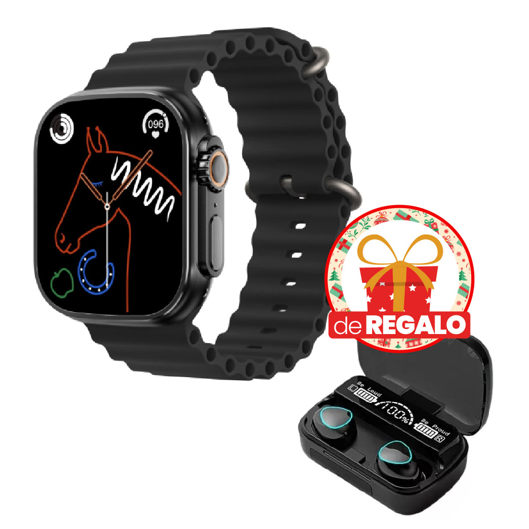 SmartWatch Krypton - Función Llamadas - Presión Arterial - 1.96´ - IP67 - Negro