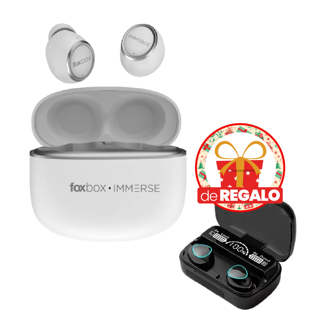 FOXBOX Auricular Immerse Bud - Cancelación de Ruido - 5.3 - Blanco