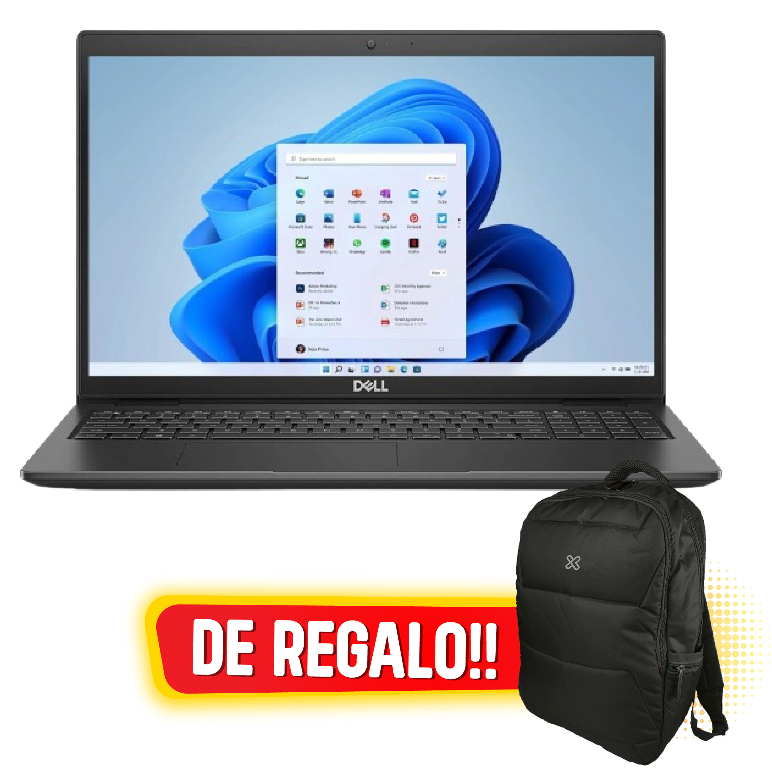 DELL Notebook Inspiron 15 3520  - I3-12150U - 8GB - 256GB SSD - 15.6 FHD - W11 - Black - De REGALO Mochila