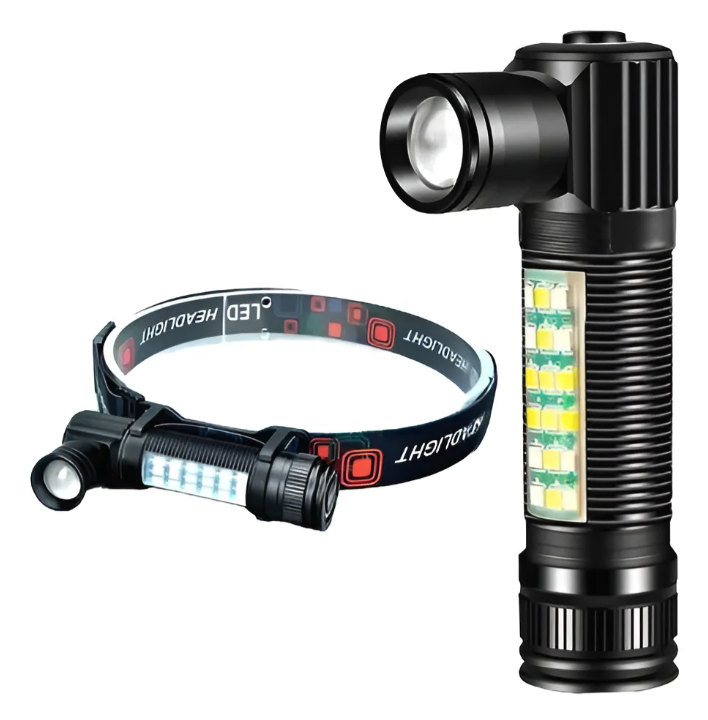 XIENAN Linterna Recargable USB Aluminio - Manual y Cabeza - Grip Vertical