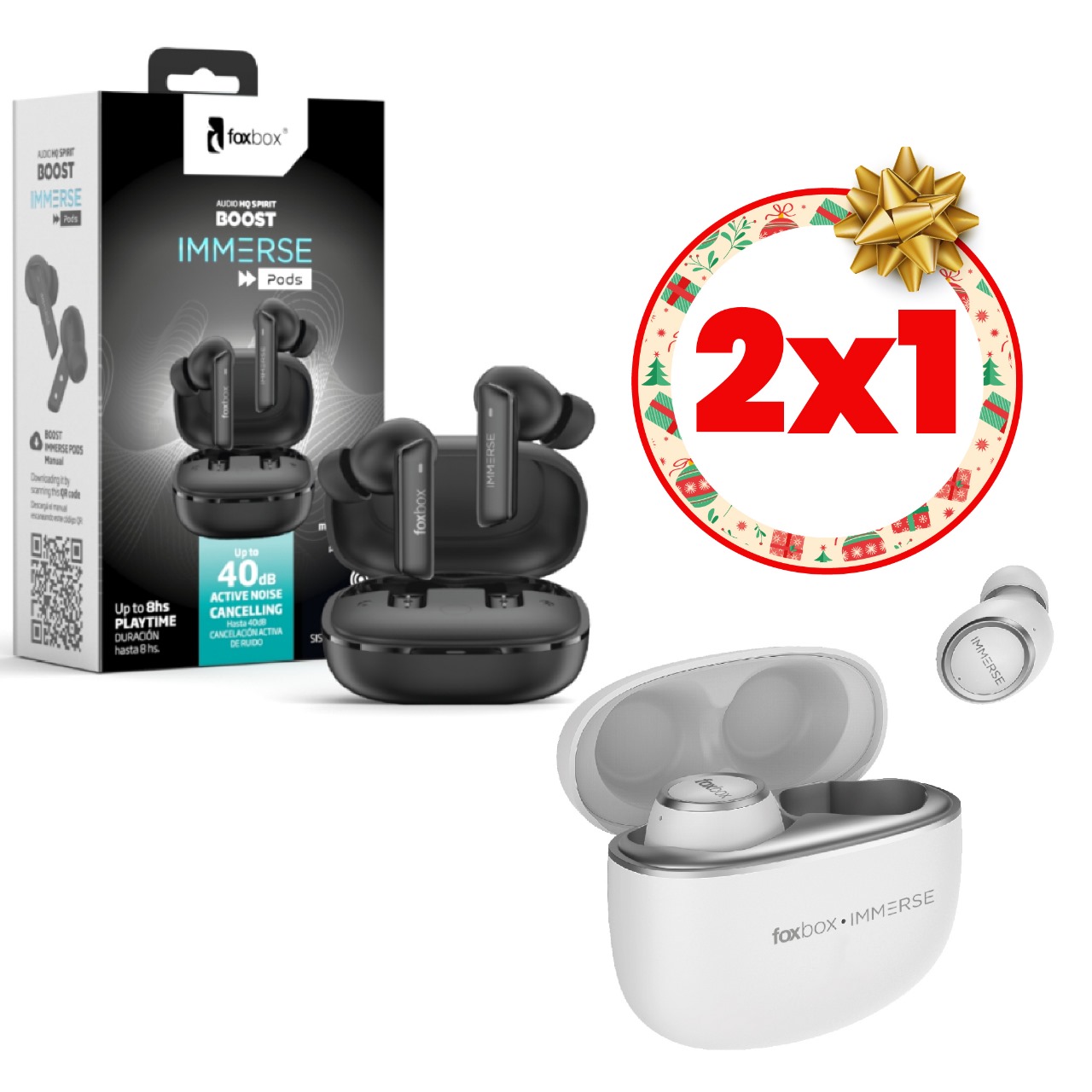 OFERTA 2x1 - FOXBOX Auricular Immerse Bud e Immerse Pod