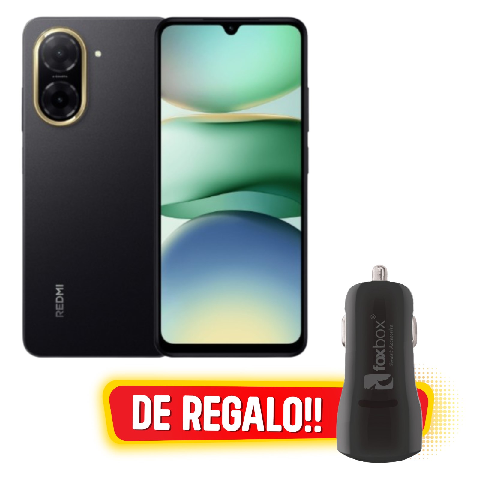 XIAOMI Redmi A5 (4/128GB) -- Midnight Black - De REGALO Cargador Auto Foxbox Way