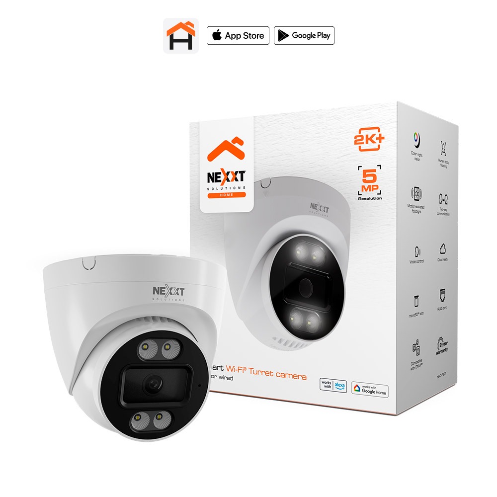 NEXXT Camara de Seguridad Interior Turret - 2K  - 5MP - IR - De REGALO Fuente