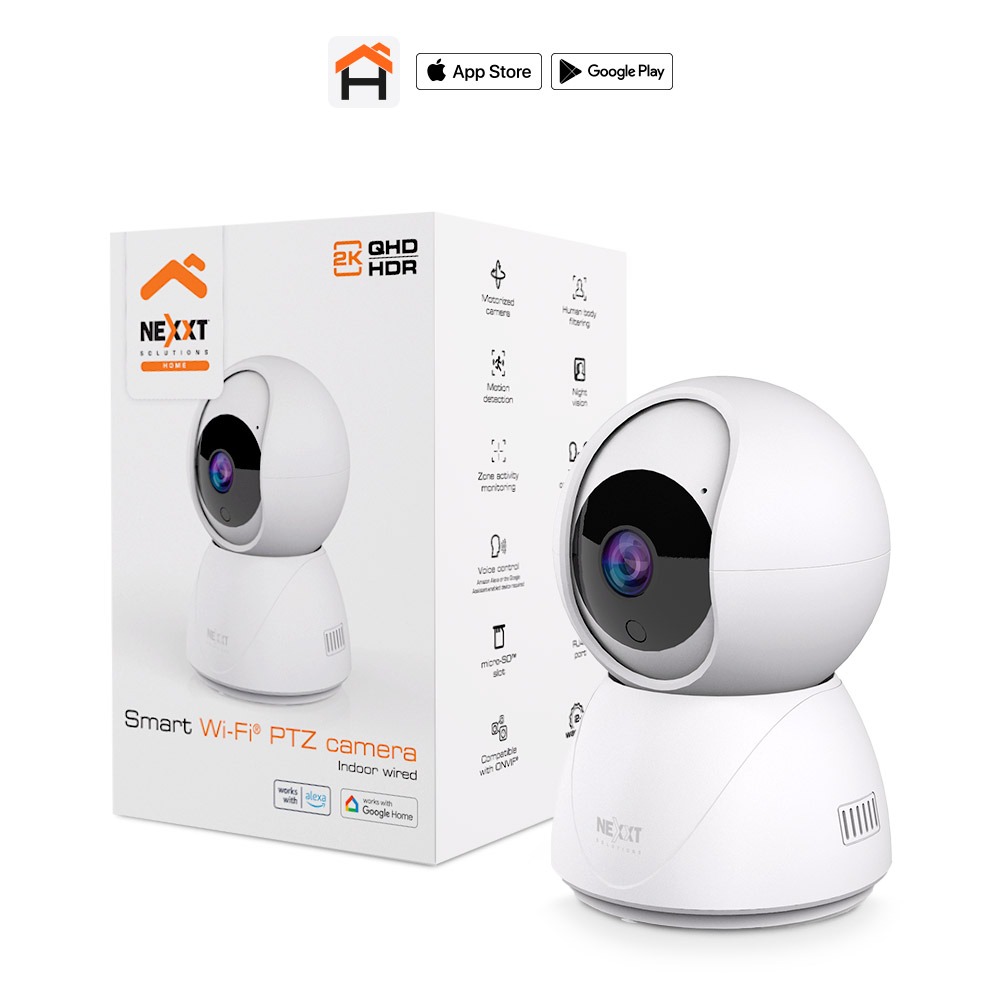 NEXXT Camara de Seguridad Interior PTZ - 2K - 2.4/5Ghz - IR - De REGALO Fuente