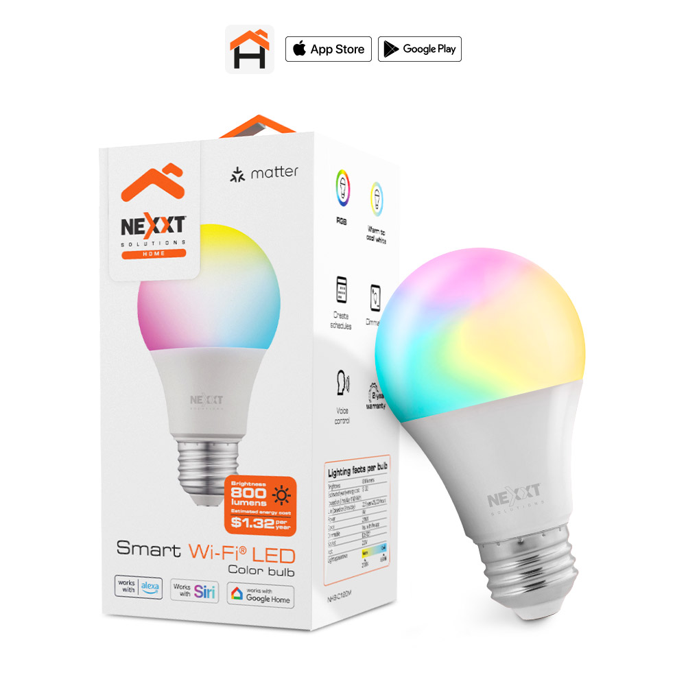 NEXXT Bombilla LED inteligente Wi-Fi 220V - A19 - NHB-C120