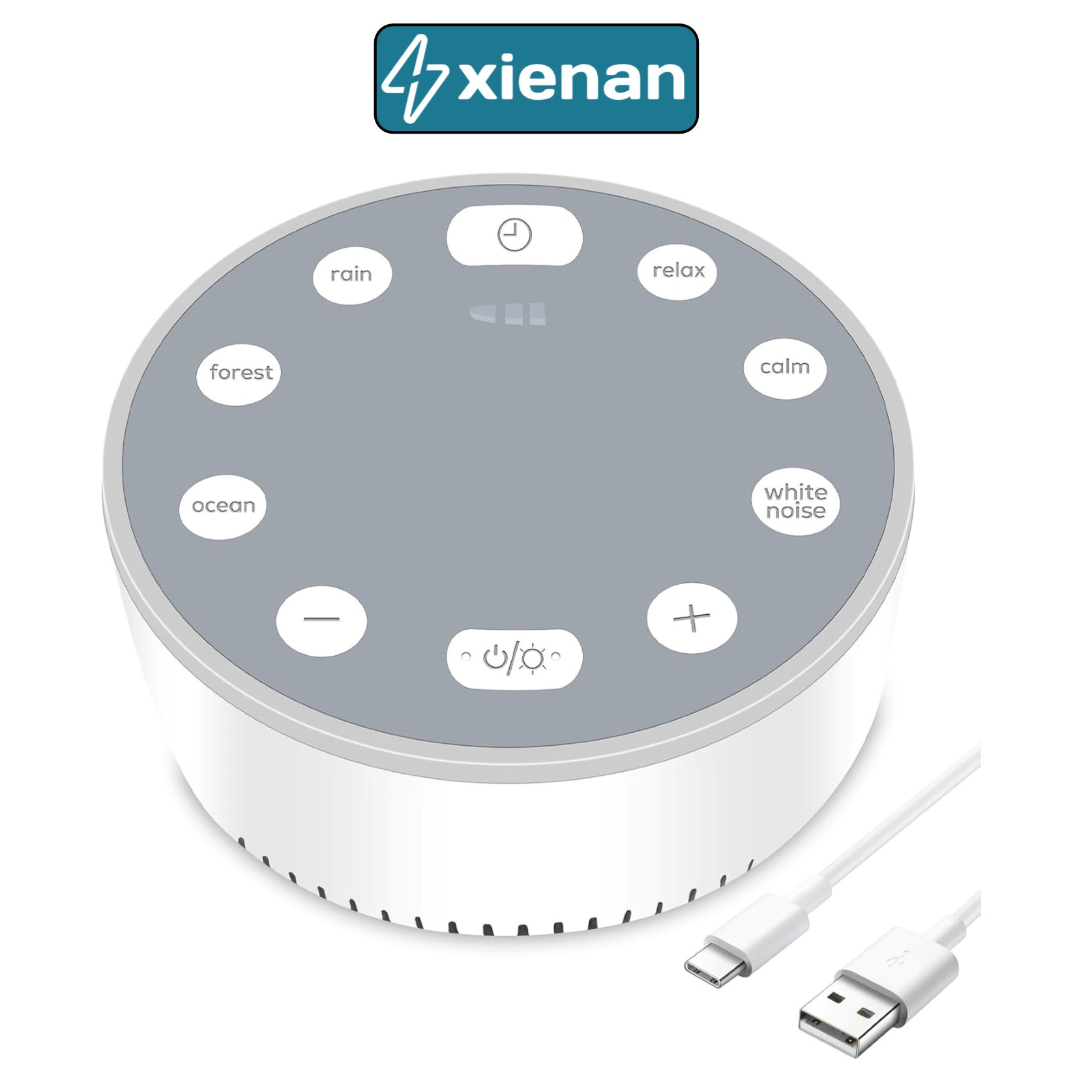XIENAN Máquina Ruido Blanco - Luz Nocturna - Recargable - Timer - No Stress