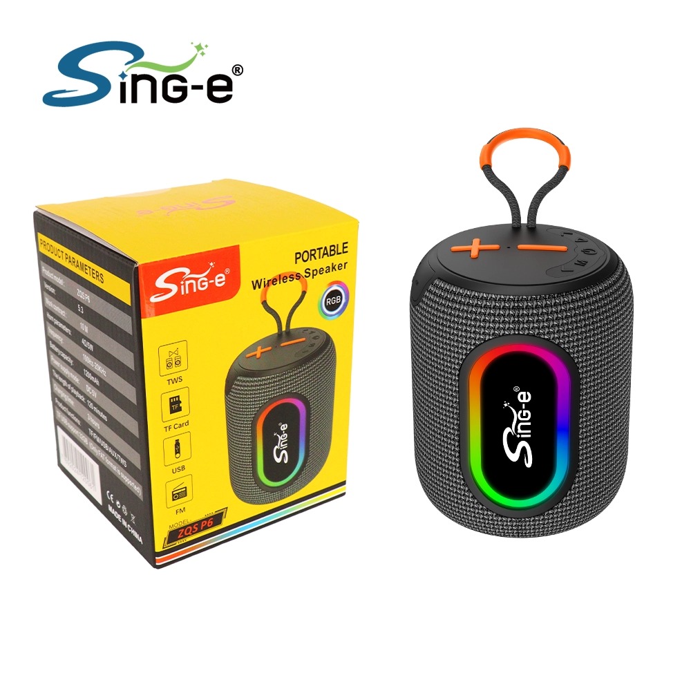 SING-e Parlante BT ZQS P6 - Luces LED - 8W - Bateria
